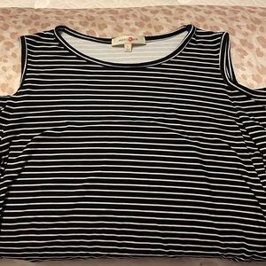 Wishful park long sleeve blouse with shoulder cut-outs.